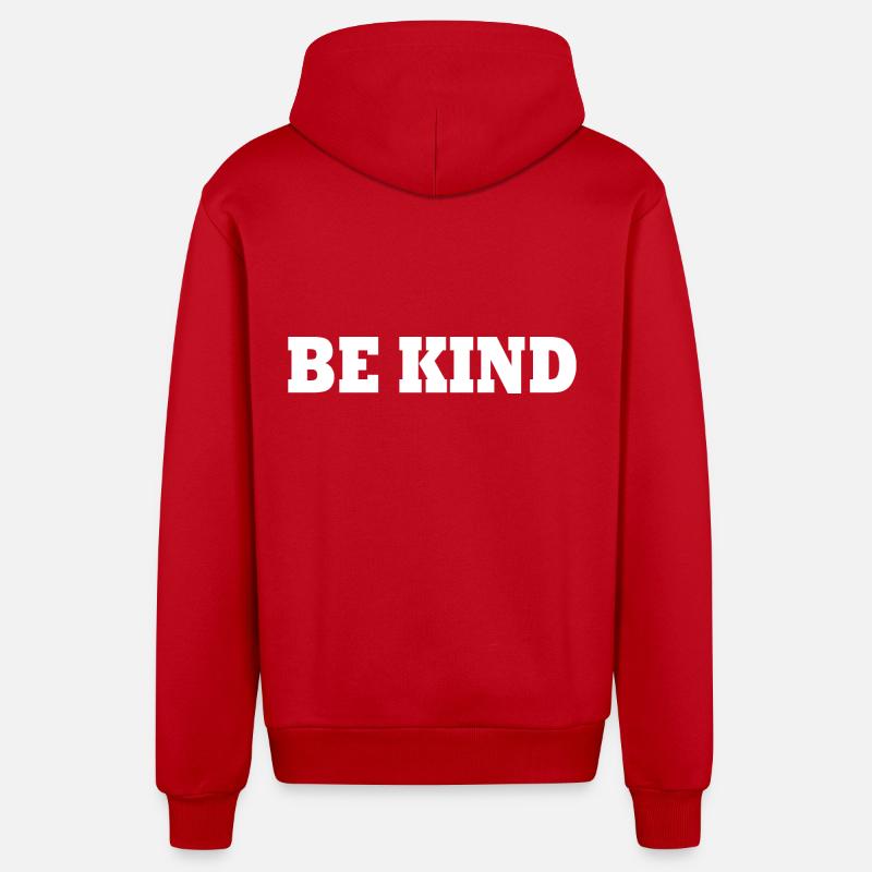 Be kind - Veste à capuche bio décontractée fabriquée en UE - rouge