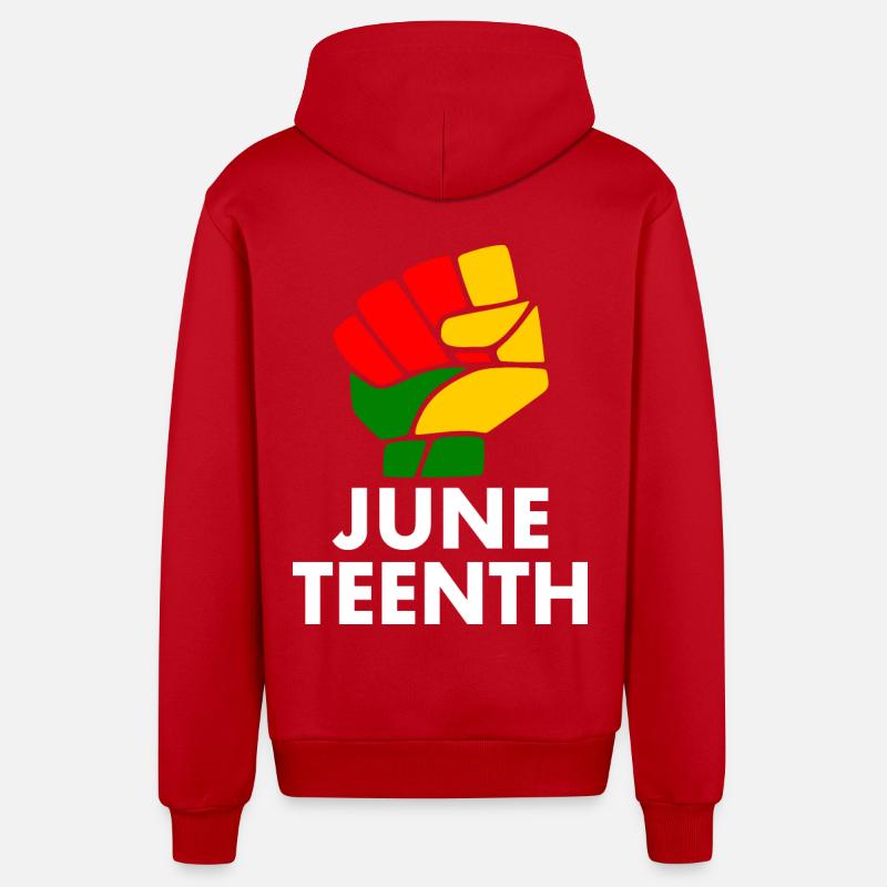 juneteenth - Veste à capuche bio décontractée fabriquée en UE - rouge
