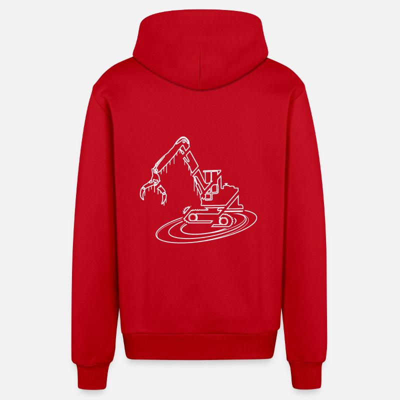Moissonneuses - Veste à capuche bio décontractée fabriquée en UE - rouge