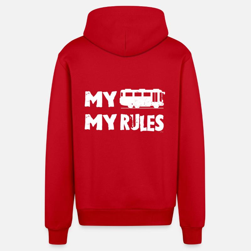 Mon bus, mes règles - Veste à capuche bio décontractée fabriquée en UE - rouge