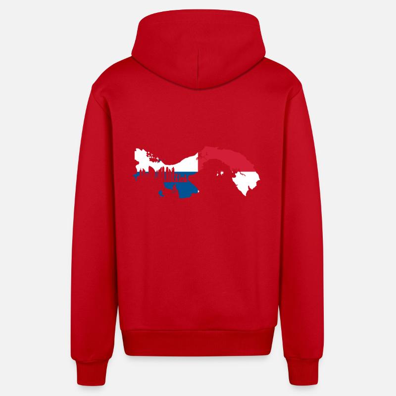 Drapeau du Panama - Veste à capuche bio décontractée fabriquée en UE - rouge