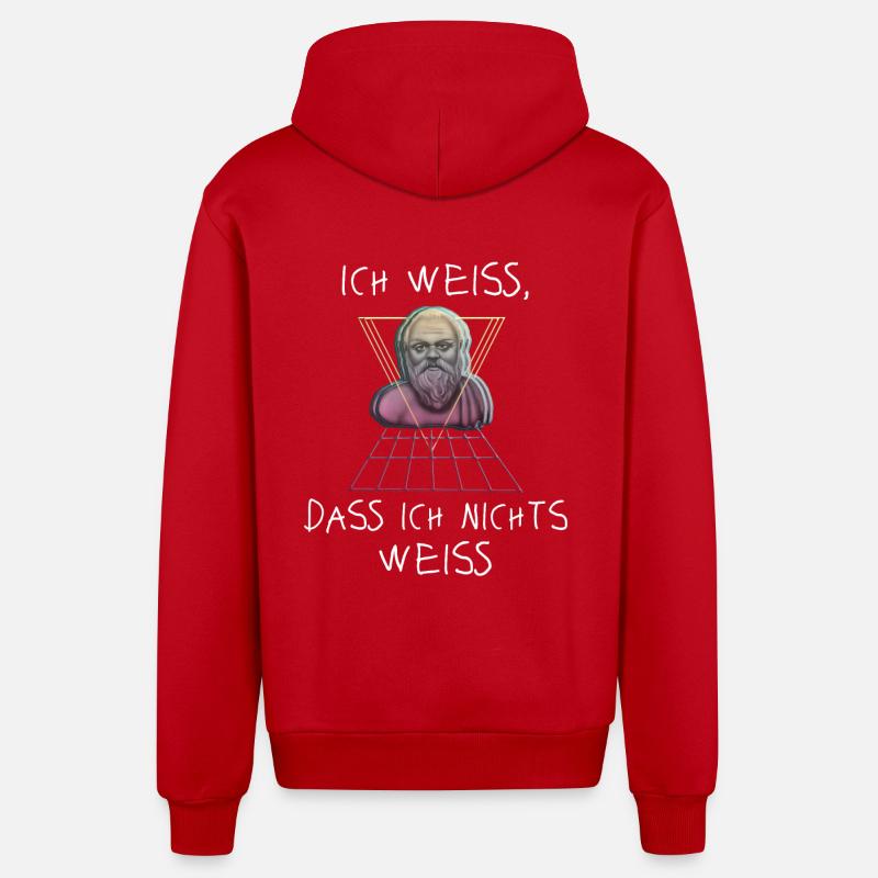 Socrate philosophe grec - Veste à capuche bio décontractée fabriquée en UE - rouge