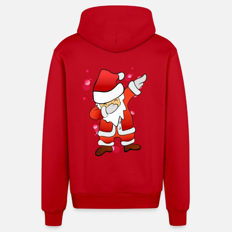 Dabbing Nicholas - Organic Relaxed Hooded Jacket Made in EU - red