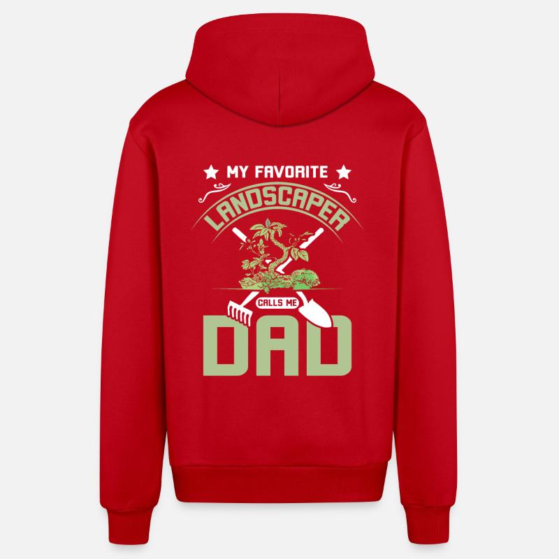 Mon paysagiste préféré m’appelle papa - Veste à capuche bio décontractée fabriquée en UE - rouge