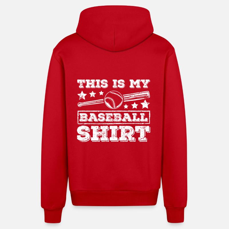 C’est ma balle de baseball - Veste à capuche bio décontractée fabriquée en UE - rouge
