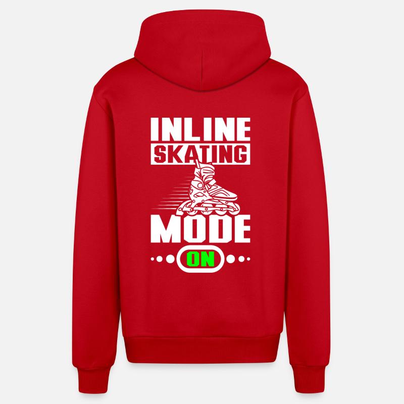 Inline skating mode on - Organic Relaxed Kapuzenjacke Made in EU - Rot