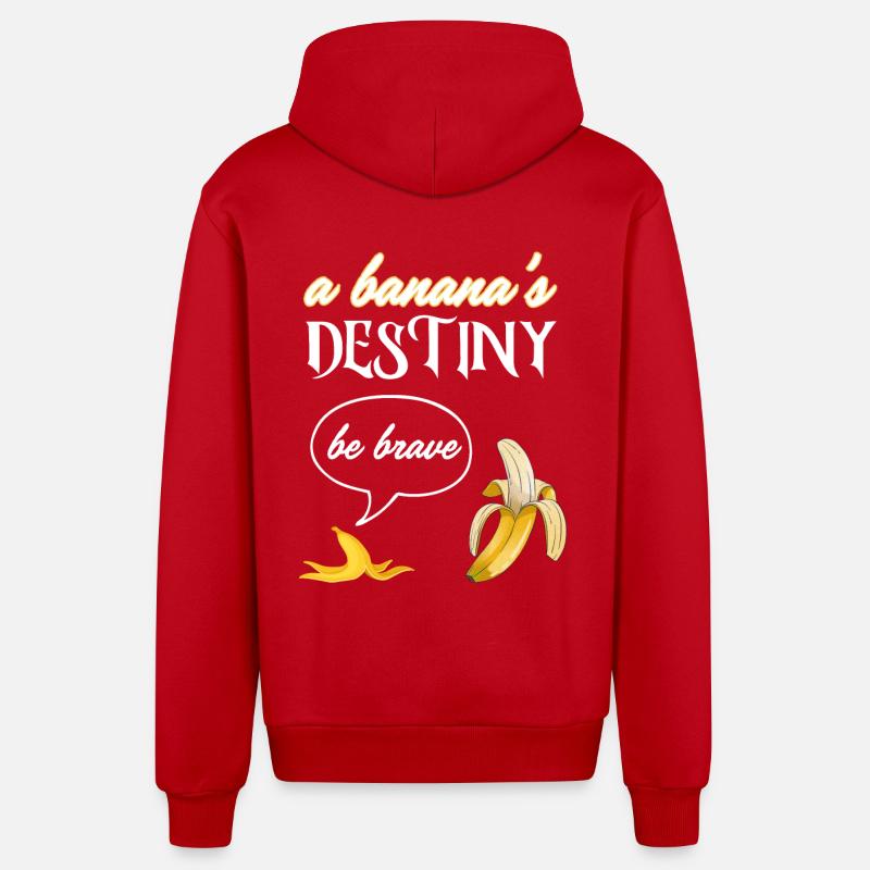 Le destin d’une banane - Veste à capuche bio décontractée fabriquée en UE - rouge