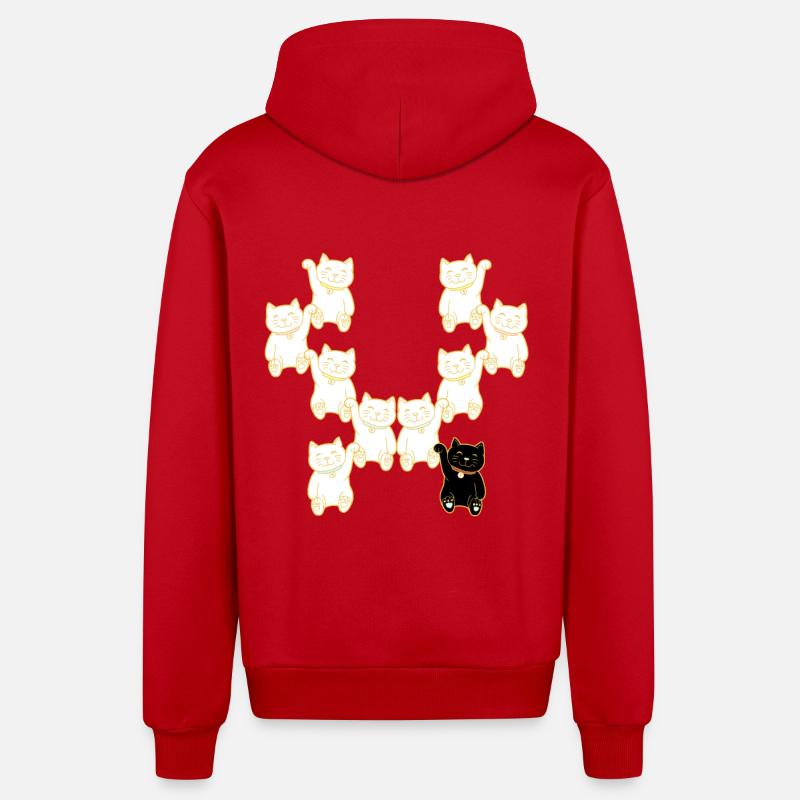 Chats différents chats inhabituels deiifernz - Veste à capuche bio décontractée fabriquée en UE - rouge