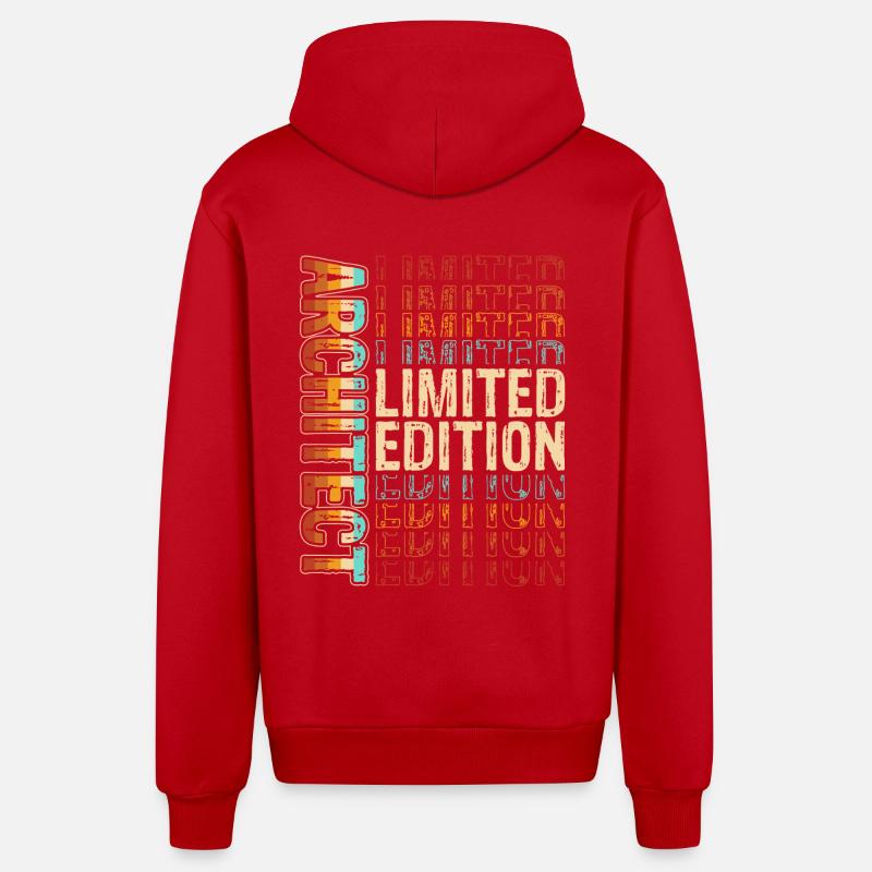 Architecte - Veste à capuche bio décontractée fabriquée en UE - rouge