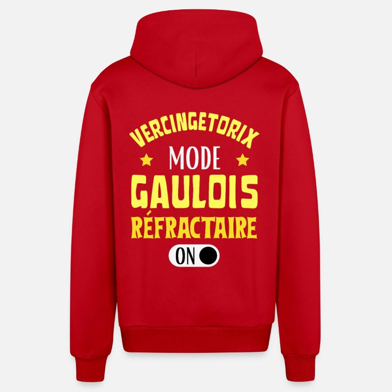 Mode Gaulois Réfractaire Activé - Veste à capuche bio décontractée fabriquée en UE - rouge