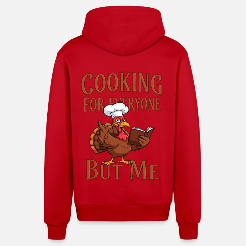 Cuisson de la dinde - Veste à capuche bio décontractée fabriquée en UE - rouge