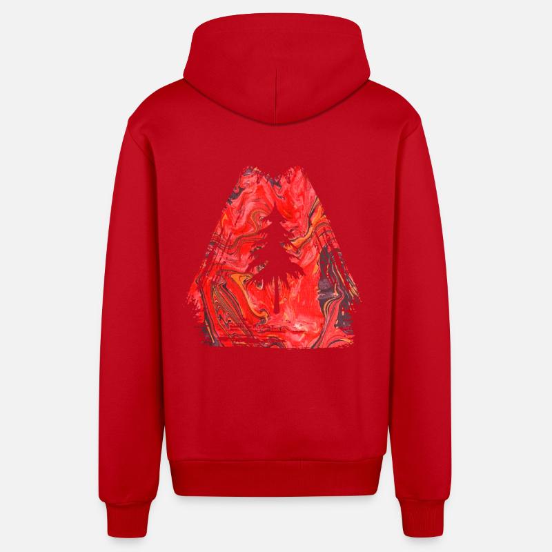 sapin e 13 - Veste à capuche bio décontractée fabriquée en UE - rouge