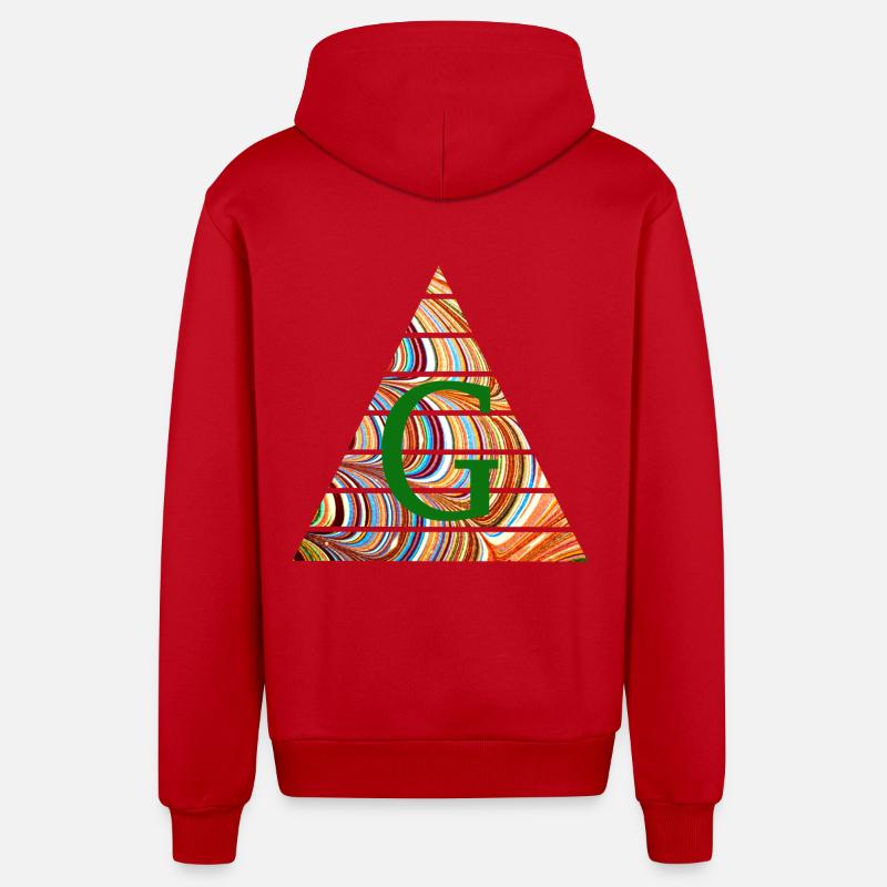 Triangle E 56 g - Veste à capuche bio décontractée fabriquée en UE - rouge