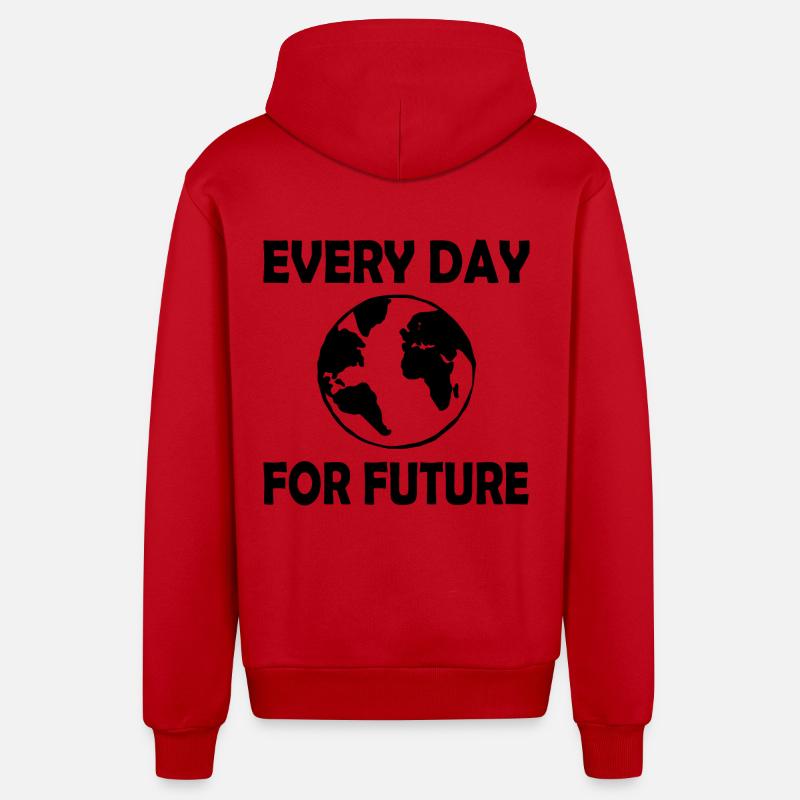 Every day for future - Veste à capuche bio décontractée fabriquée en UE - rouge