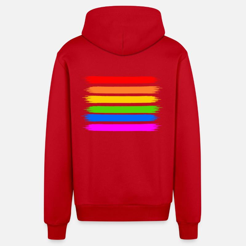 Regenbogen Regenbogenfahne - Organic Relaxed Kapuzenjacke Made in EU - Rot