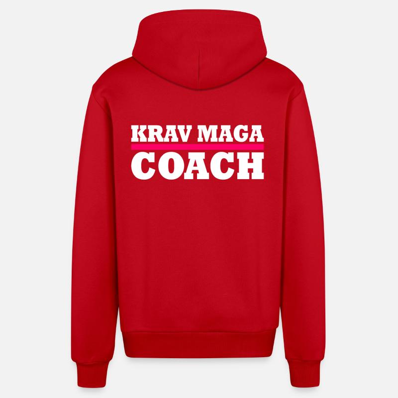 Krav maga - Veste à capuche bio décontractée fabriquée en UE - rouge