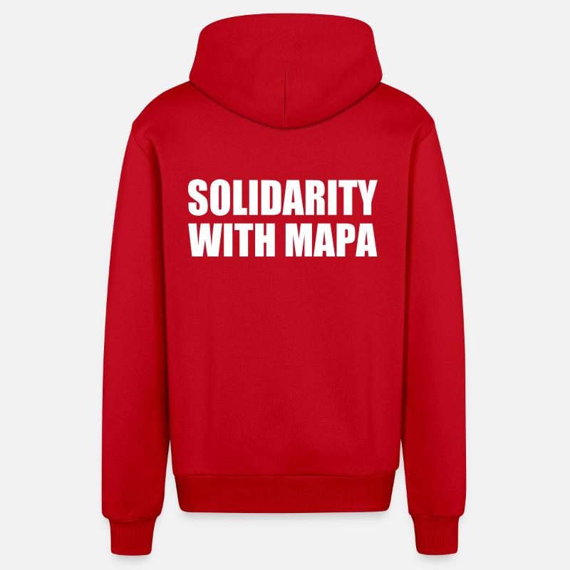 solidarity with mapa - Veste à capuche bio décontractée fabriquée en UE - rouge