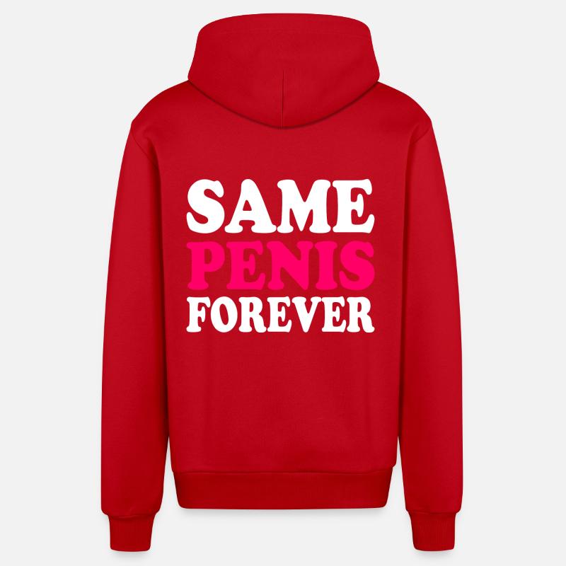 Same penis forever - Organic Relaxed Hooded Jacket Made in EU - red
