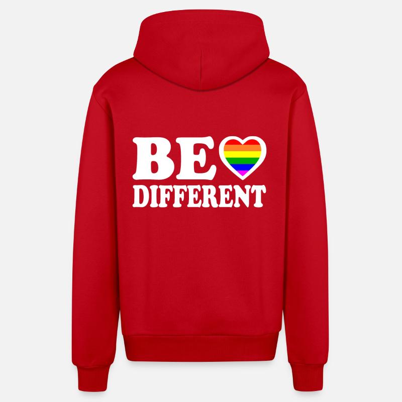 Be different - Veste à capuche bio décontractée fabriquée en UE - rouge