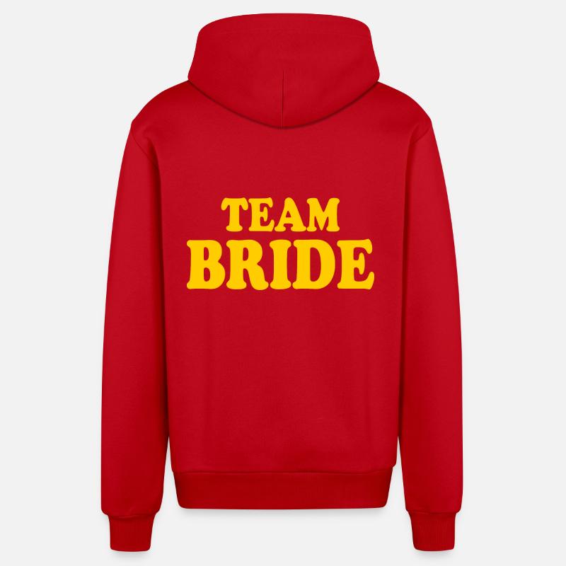 Team bride - Veste à capuche bio décontractée fabriquée en UE - rouge