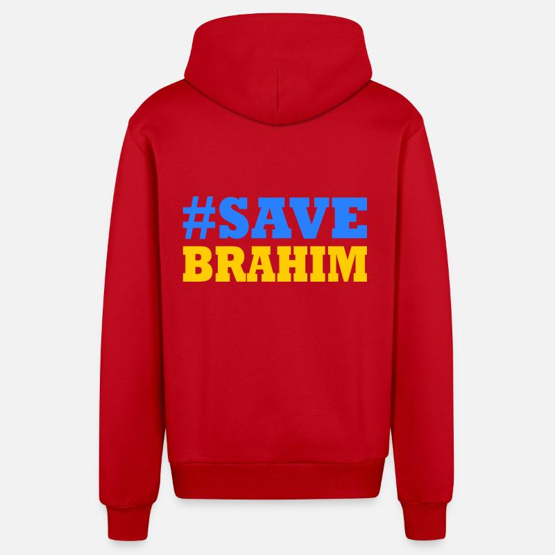 Save brahim - Veste à capuche bio décontractée fabriquée en UE - rouge