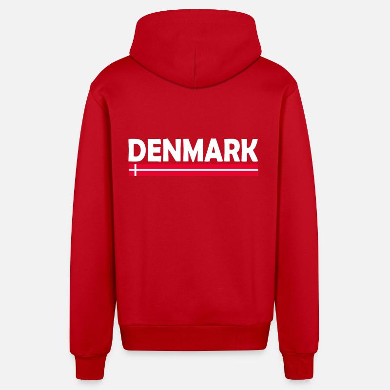 Denmark - Veste à capuche bio décontractée fabriquée en UE - rouge