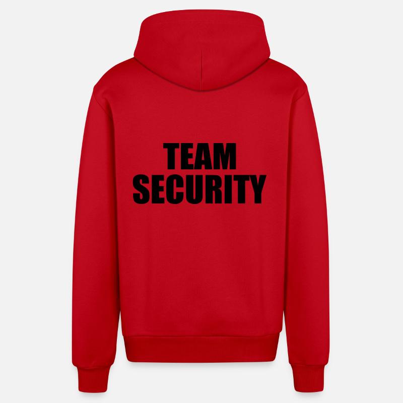 Team security - Veste à capuche bio décontractée fabriquée en UE - rouge