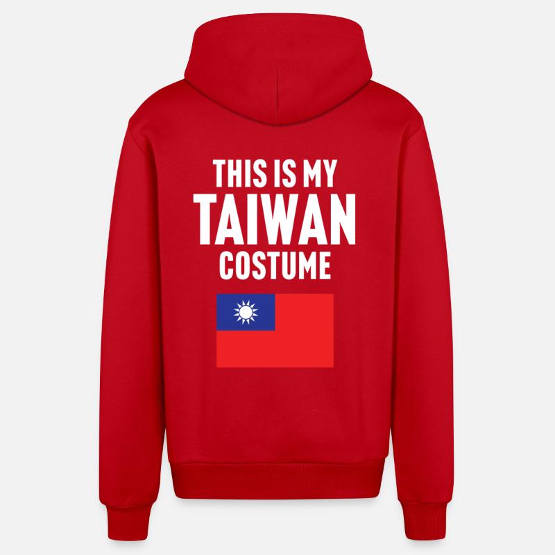 C’est mon costume de Taïwan - Veste à capuche bio décontractée fabriquée en UE - rouge