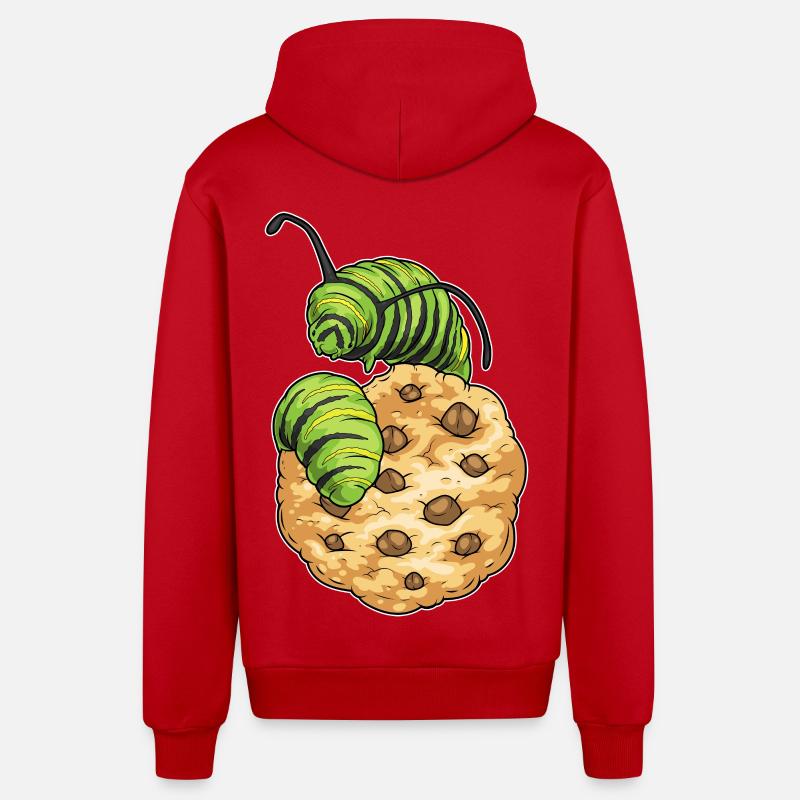 Raupe Cookie - Organic Relaxed Kapuzenjacke Made in EU - Rot