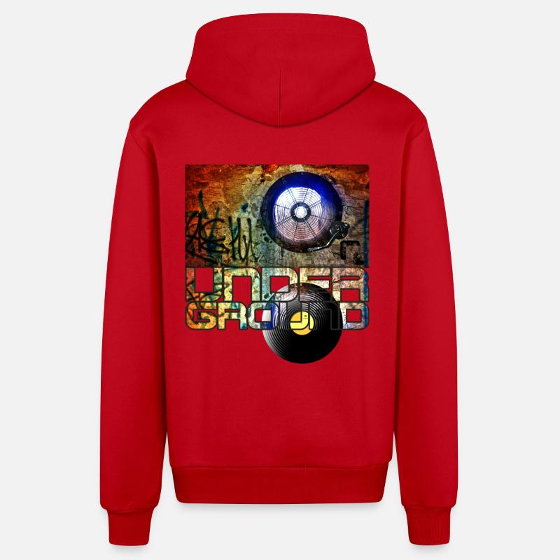 souterrain - Veste à capuche bio décontractée fabriquée en UE - rouge