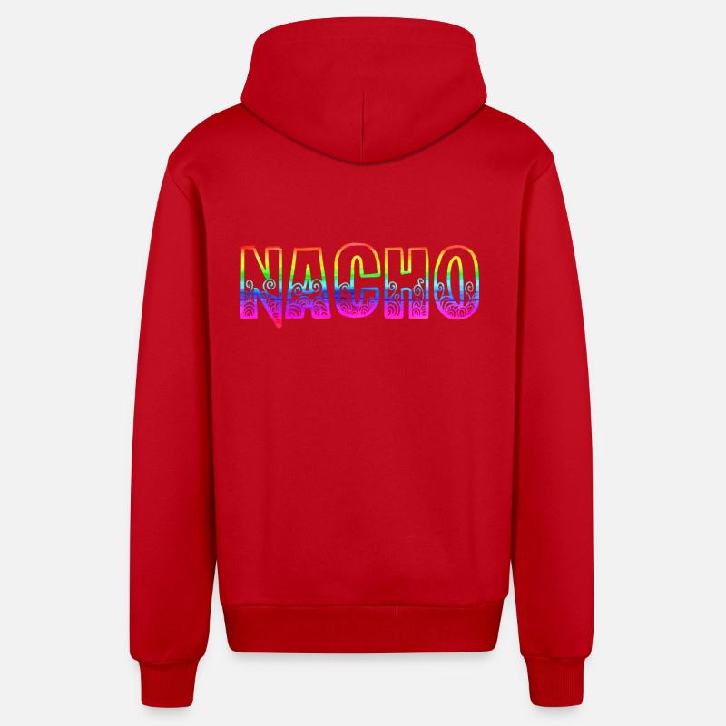 Nacho RS Arc-en-ciel - Veste à capuche bio décontractée fabriquée en UE - rouge
