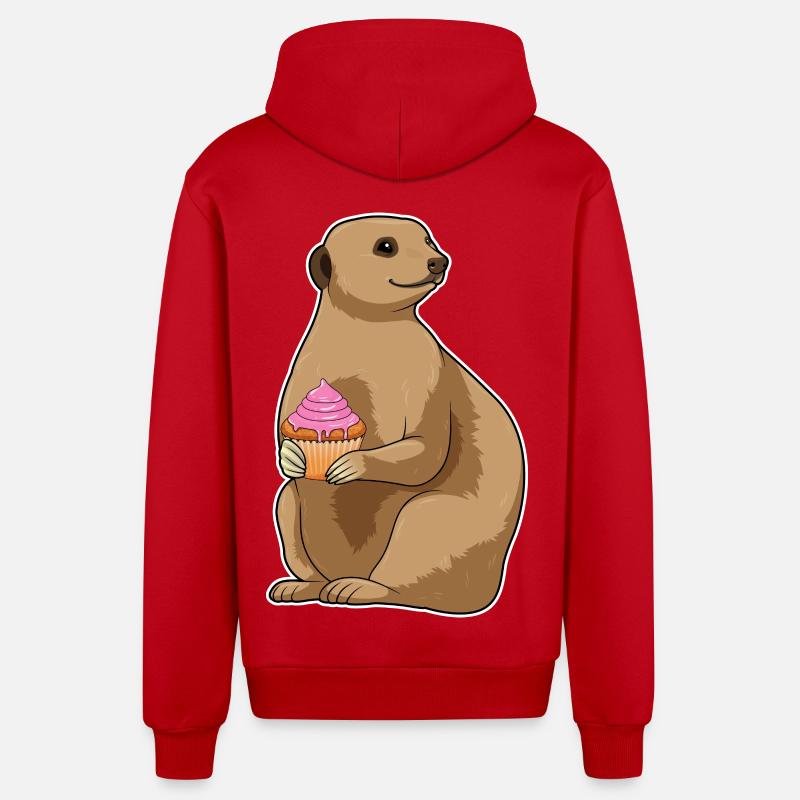 Erdmännchen Muffin - Organic Relaxed Kapuzenjacke Made in EU - Rot