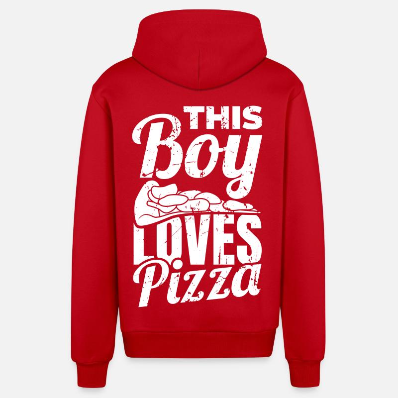 Garçon de pizza - Veste à capuche bio décontractée fabriquée en UE - rouge
