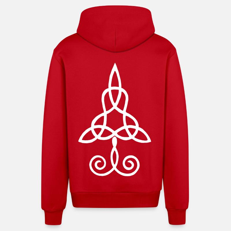 Arbre blanc et nature - Veste à capuche bio décontractée fabriquée en UE - rouge