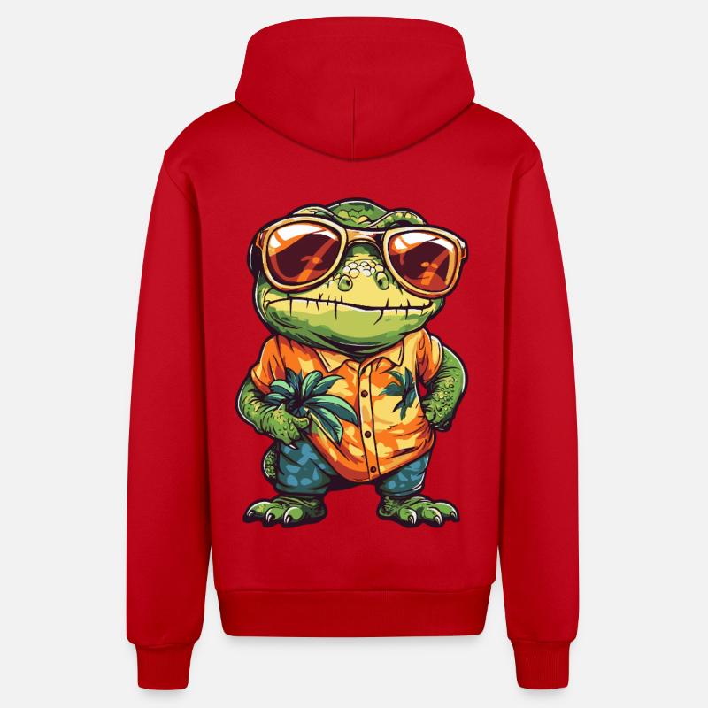 Caméléon Funny Summer - Veste à capuche bio décontractée fabriquée en UE - rouge