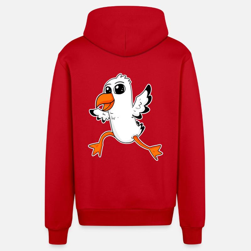 Doux goé et mouse - Veste à capuche bio décontractée fabriquée en UE - rouge