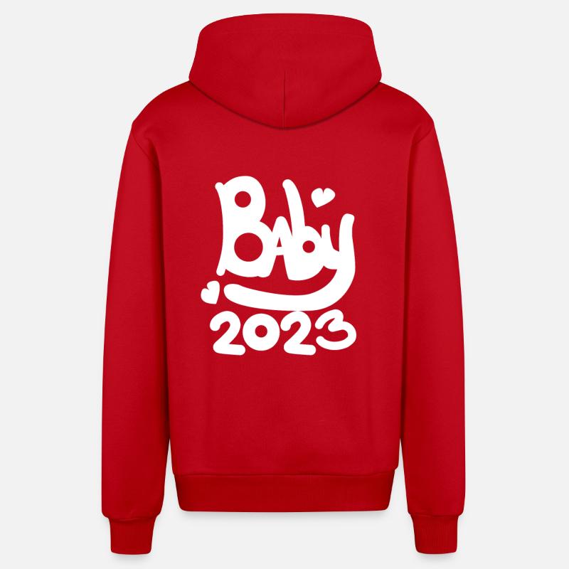 Bébé 2023 - Veste à capuche bio décontractée fabriquée en UE - rouge