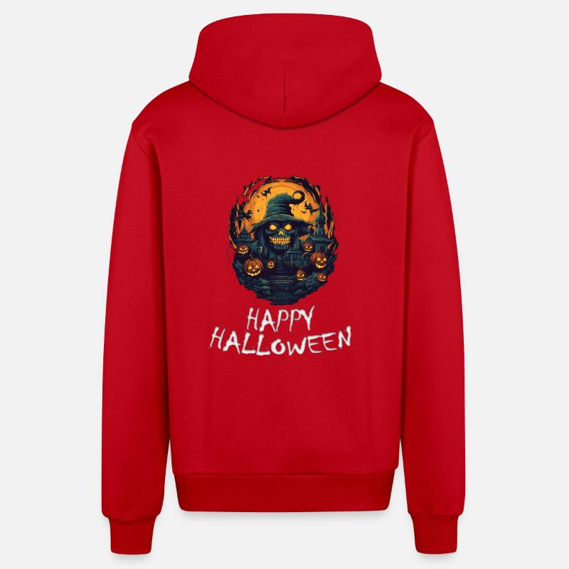 Halloween - Joyeux Halloween - Veste à capuche bio décontractée fabriquée en UE - rouge