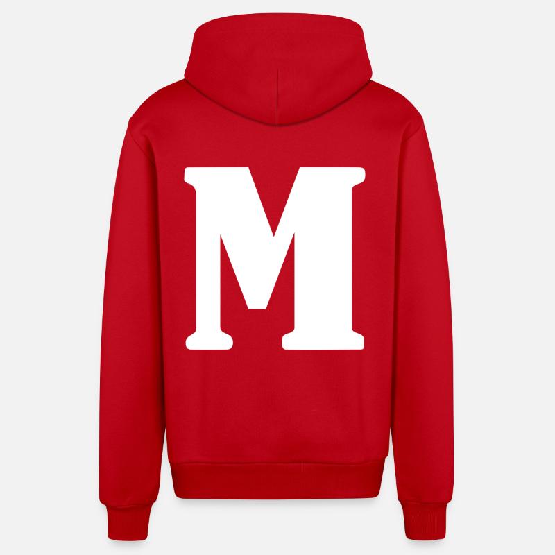 M - Veste à capuche bio décontractée fabriquée en UE - rouge