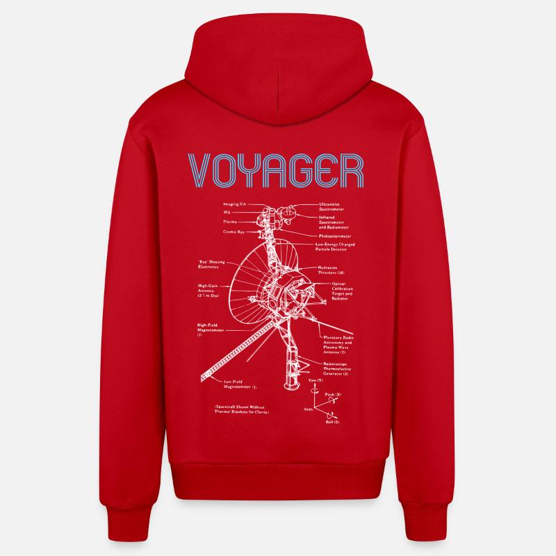 Voyager - Veste à capuche bio décontractée fabriquée en UE - rouge