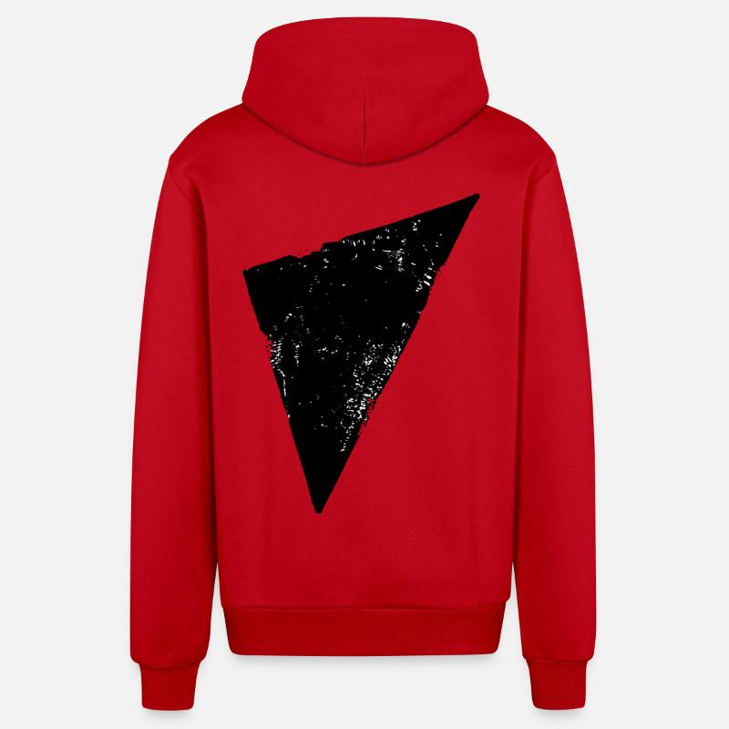 Triangle | Polygone | Triangle - Veste à capuche bio décontractée fabriquée en UE - rouge