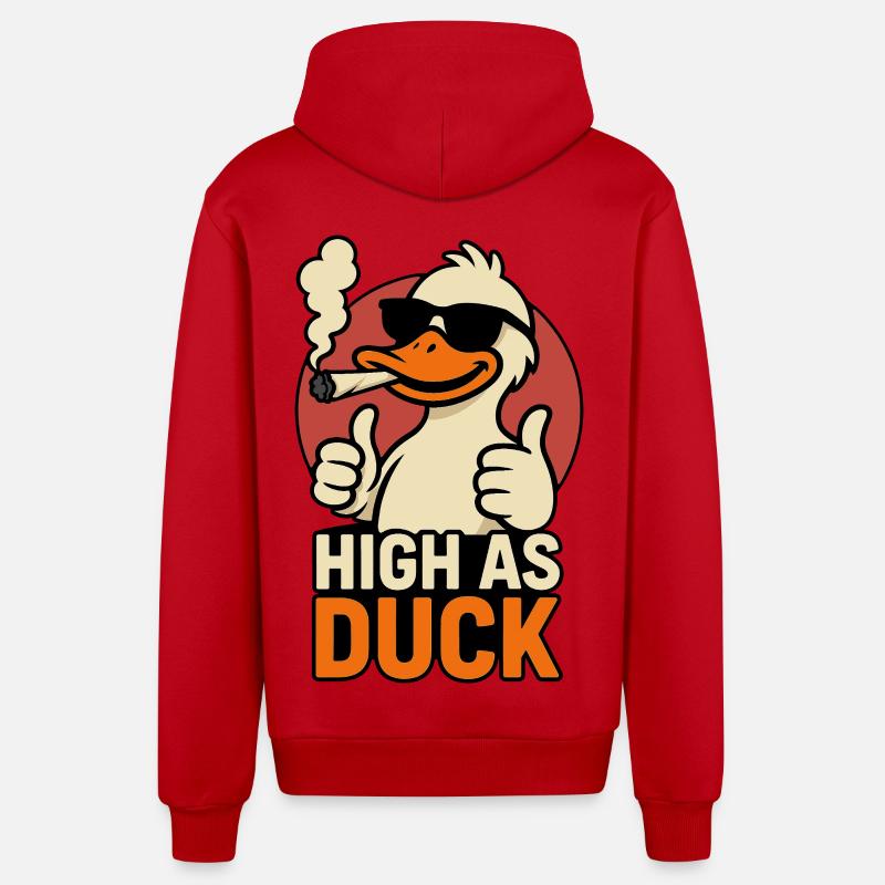 High as Duck - THC Ente - Veste à capuche bio décontractée fabriquée en UE - rouge