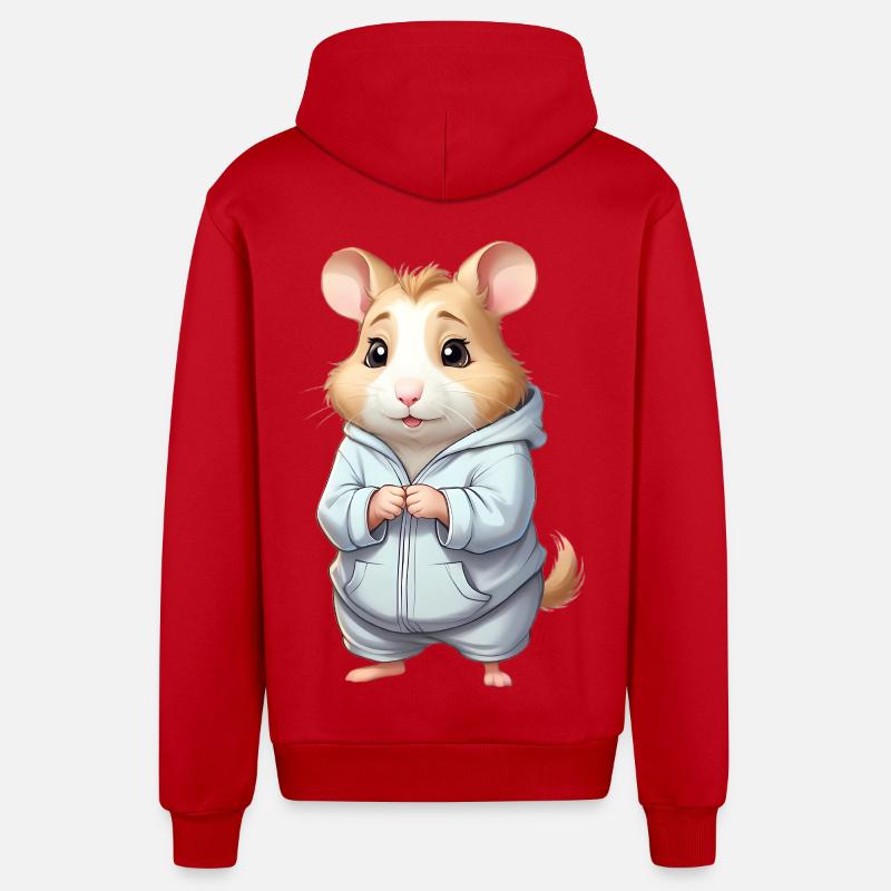 Cuddly Hero Hamster Pull à capuche - Veste à capuche bio décontractée fabriquée en UE - rouge