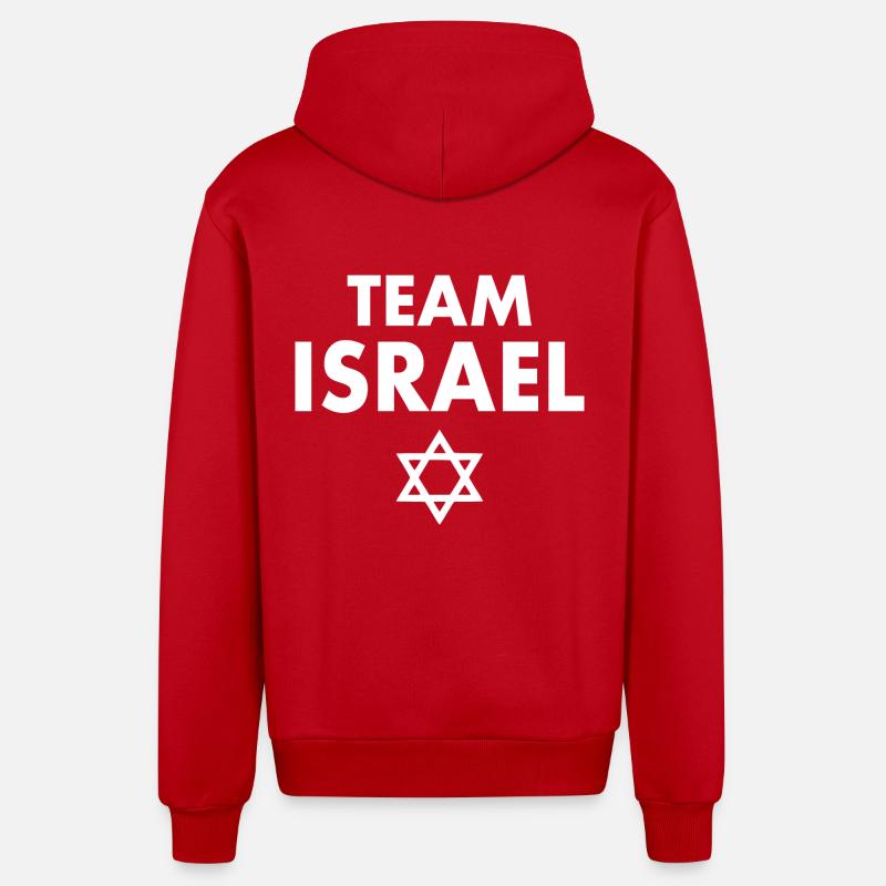 Team israel - Veste à capuche bio décontractée fabriquée en UE - rouge