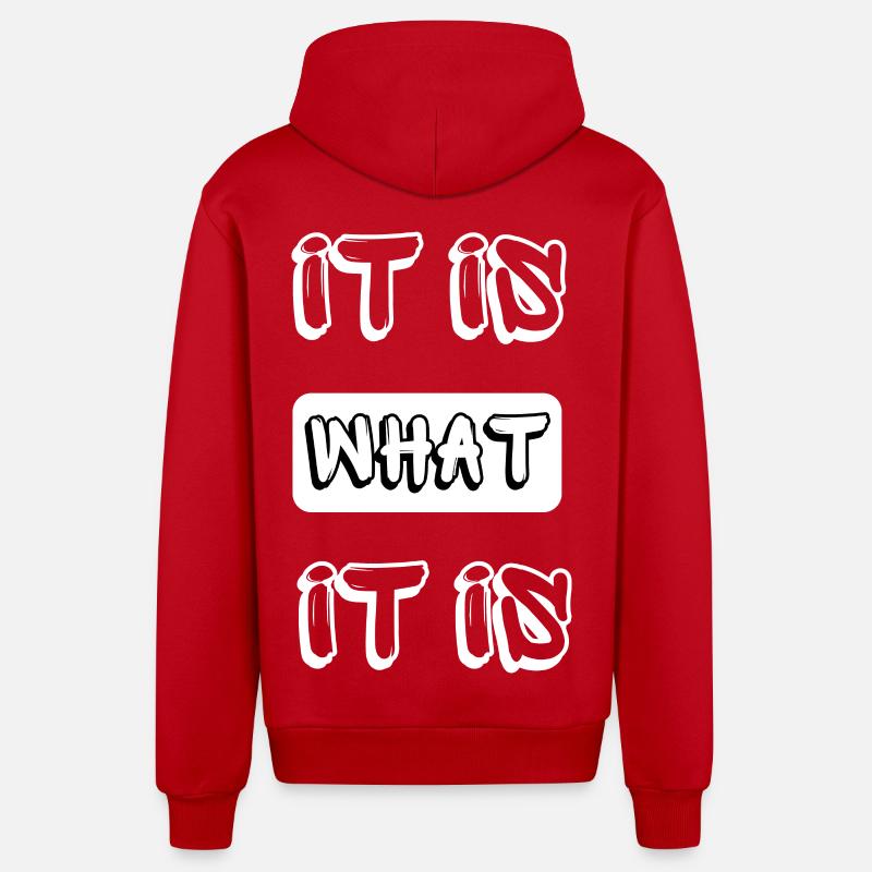 c’est ce que c’est - Veste à capuche bio décontractée fabriquée en UE - rouge