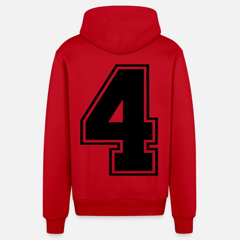 4 - Veste à capuche bio décontractée fabriquée en UE - rouge