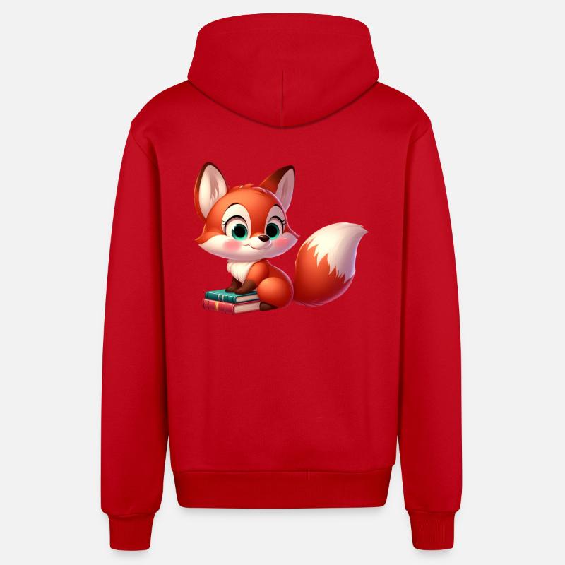 fox 2 - Veste à capuche bio décontractée fabriquée en UE - rouge