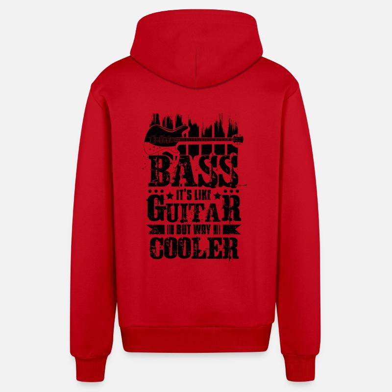 Bass its like guitar - Veste à capuche bio décontractée fabriquée en UE - rouge