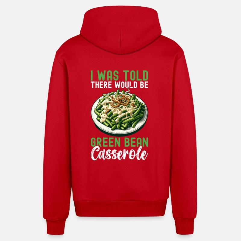Casserole de haricots verts - Veste à capuche bio décontractée fabriquée en UE - rouge