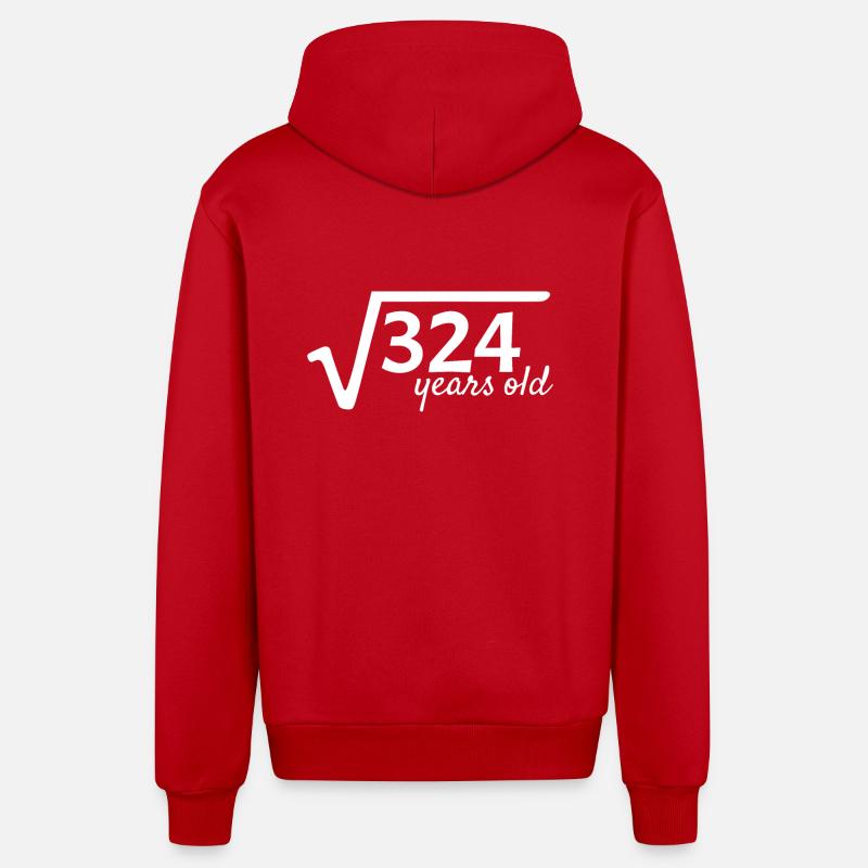 18 years old root math - Organic Relaxed Hooded Jacket Made in EU - red